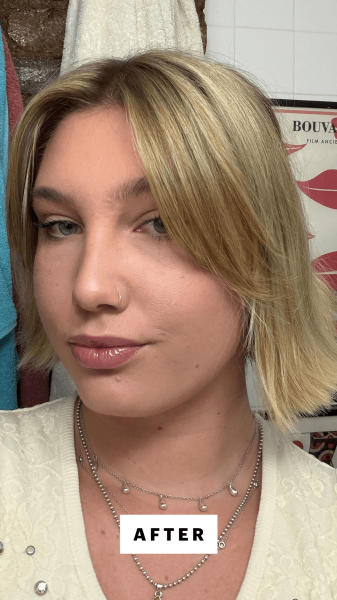 Gunderman after using the Crown Affair The Volumizing Shampoo