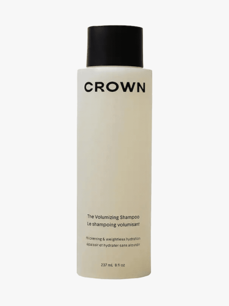 Crown Affair The Volumizing Shampoo in branded component on a light gray background